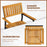 Patio Outdoor Dining Chair Set of 2 with Metal and Acacia Wood Frame
