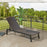 Patio PE Rattan Chaise Lounge with 5-Level Backrest and Wheels-Brown
