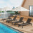 Patio PE Rattan Chaise Lounge with 5-Level Backrest and Wheels-Brown