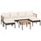 Patio Rattan Chairs with Ottomans and Side Table for Backyard-White
