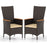Patio Rattan Chairs Set of 2 Outdoor Wicker Dining Chairs with High Backrest-Beige