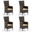 Patio Rattan Chairs Set of 4 Outdoor Wicker Dining Chairs with High Backrest-Beige