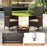 Patio Rattan Chairs Set of 4 Outdoor Wicker Dining Chairs with High Backrest-Beige