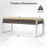 43 Inch Patio Rectangle Ottoman with Metal Legs and Seat Cushion-Beige