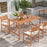 55 Inch Patio Rectangular Acacia Wood Dining Table with Umbrella Hole