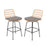 Patio Swivel Barstools Set of 2 with Soft Seat Cushions-Gray