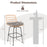 Patio Swivel Barstools Set of 2 with Soft Seat Cushions-Gray