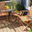 Patio Teak Wood Side Table with Slatted Tabletop for Yard