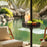 Patio Umbrella Table Tray Adjustable with Storage and Umbrella Poles-Black