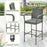 Patio Wicker Barstools with Armrests and Soft Cushions for Porch Backyard Set of 2