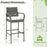 Patio Wicker Barstools with Armrests and Soft Cushions for Porch Backyard Set of 2