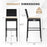Patio Wicker Barstools with Footrest and Backrest Set of 4