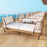 Patio Wicker Daybed Outdoor Boho Rattan Loveseat Sofa with Seat and Back Cushions-White