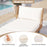 Patio Wicker Daybed Outdoor Boho Rattan Loveseat Sofa with Seat and Back Cushions-White