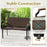 Patio Wicker Loveseat Chair with Acacia Wood Armrests and Metal Frame