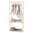 Pine Wood Clothes Rack with 2-Tier Open Storage Shelf for Hanging Clothes-Gray