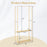 Pine Wood Clothes Rack with 2-Tier Open Storage Shelf for Hanging Clothes-Gray