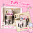 Kid Vanity Set with Tri-Folding Mirror and Leopard Print-Pink