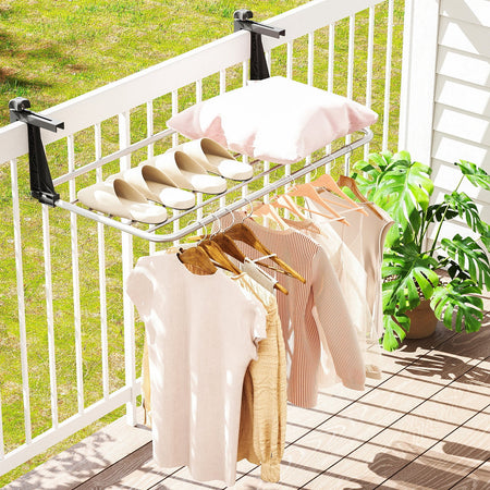 Portable Clothes Drying Rack Aluminum Towel Rack with Adjustable and Foldable Brackets