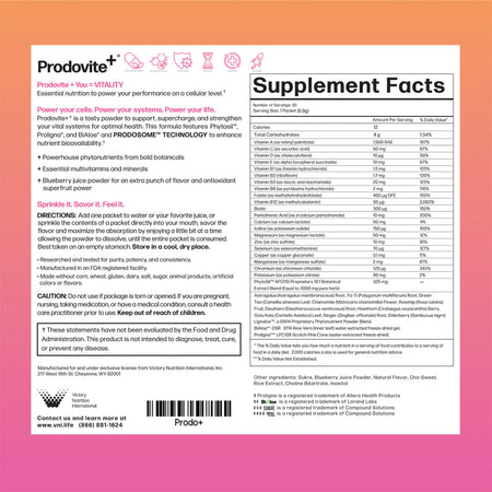 Prodovite+® Vitality Daily MultiVitamin and Antioxidant Drink Mix (30 sticks) (8.9 g each)