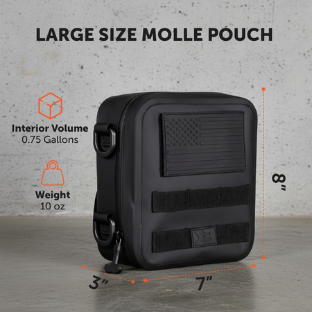 Large Waterproof Submersible Tactical MOLLE Pouch for Plate Carriers, Battle Belts, Rucks and Field Gear. Durable Thermoplastic Design is Compatible with Backpacks, Tactical Belts, Chest Rigs and More
