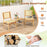 Rattan Dining Chair with Natural Cane Woven Backrest and Teak Wood Frame