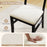 Rattan Dining Chairs Set of 4 Fabric Upholstered Kitchen Chairs with Padded Seat and Rubber Wood Legs-Black