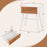 Rattan Nightstand Mid Century Modern Accent Table with Drawer-White