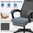 Reclining Office Chair Chenille Fabric Upholstered Computer Desk Chair-Gray