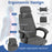 Reclining Office Chair Chenille Fabric Upholstered Computer Desk Chair-Gray