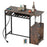 Rectangular Bar Table with Charging Station and LED Light-Rustic Brown