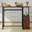Rectangular Bar Table with Charging Station and LED Light-Rustic Brown
