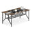 Rectangular Meeting Table with Mesh Storage Shelf and Cable Grommet-Rustic Brown