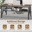 Rectangular Meeting Table with Mesh Storage Shelf and Cable Grommet-Rustic Brown