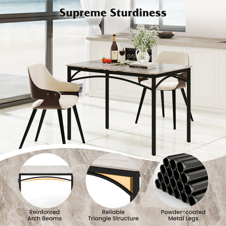 Rectangular Modern Sintered Stone Dining Table for 4 People-Grey