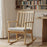 Rocking Chair with Cushion Solid Rubber Wood Rocker with Padded Seat-Natural