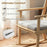 Rocking Chair with Cushion Solid Rubber Wood Rocker with Padded Seat-Natural
