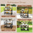 Rolling Bar Cart with Flip-up Table and Hooks for Kitchen