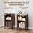 Mobile Record Player Stand with Power Outlet-Rustic Brown