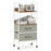 Rolling Utility Storage Cart with 2 Open Shelves and 2 Fabric Drawers-Natural