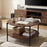 Round Coffee Table 2-Tier Industrial Accent Table with Open Storage Shelf-Rustic Brown