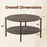 Round Coffee Table 2-Tier Industrial Accent Table with Open Storage Shelf-Rustic Brown