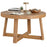 Round Coffee Table for Living Room 30 inch Farmhouse Accent Table with Study Rubber Wood Legs-Yellow