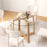 42 Inches Round Glass Dining Table with Tempered Glass Tabletop and Rubber Wood Legs-Natural