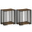 Rubber Wood Side Table Set of 2 with 2-Layer Storage Shelves and Metal Frame-Walnut