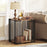 Rubber Wood Side Table with 2-Layer Storage Shelves and Metal Frame-Walnut