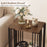 Rubber Wood Side Table with 2-Layer Storage Shelves and Metal Frame-Walnut