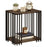 Rubber Wood Side Table with 2-Layer Storage Shelves and Metal Frame-Walnut