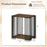 Rubber Wood Side Table with 2-Layer Storage Shelves and Metal Frame-Walnut