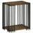 Rubber Wood Side Table with 2-Layer Storage Shelves and Metal Frame-Walnut